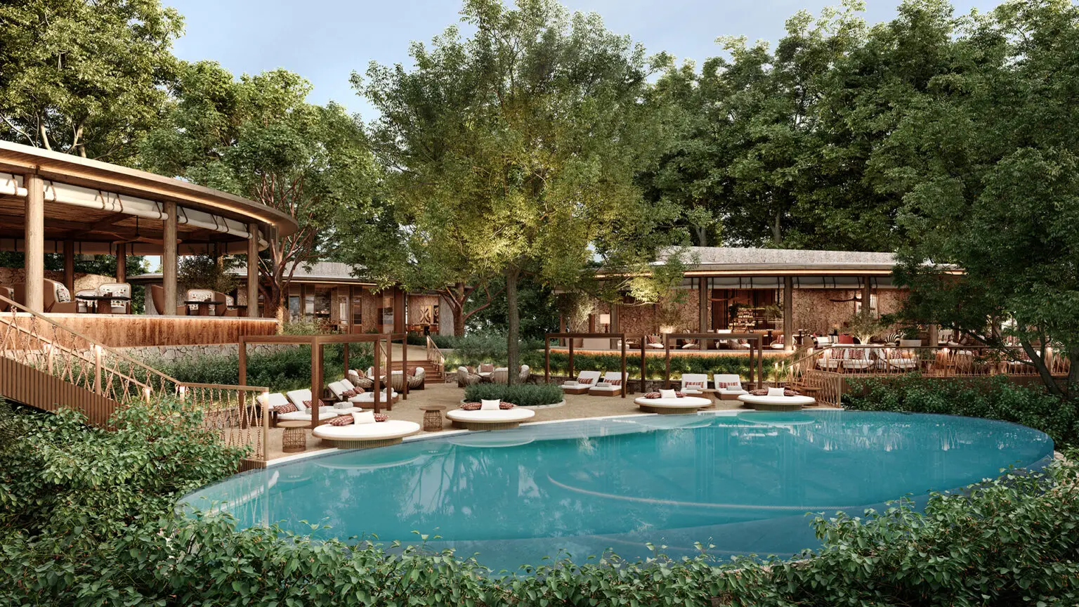 Pool area of a hotel in africa